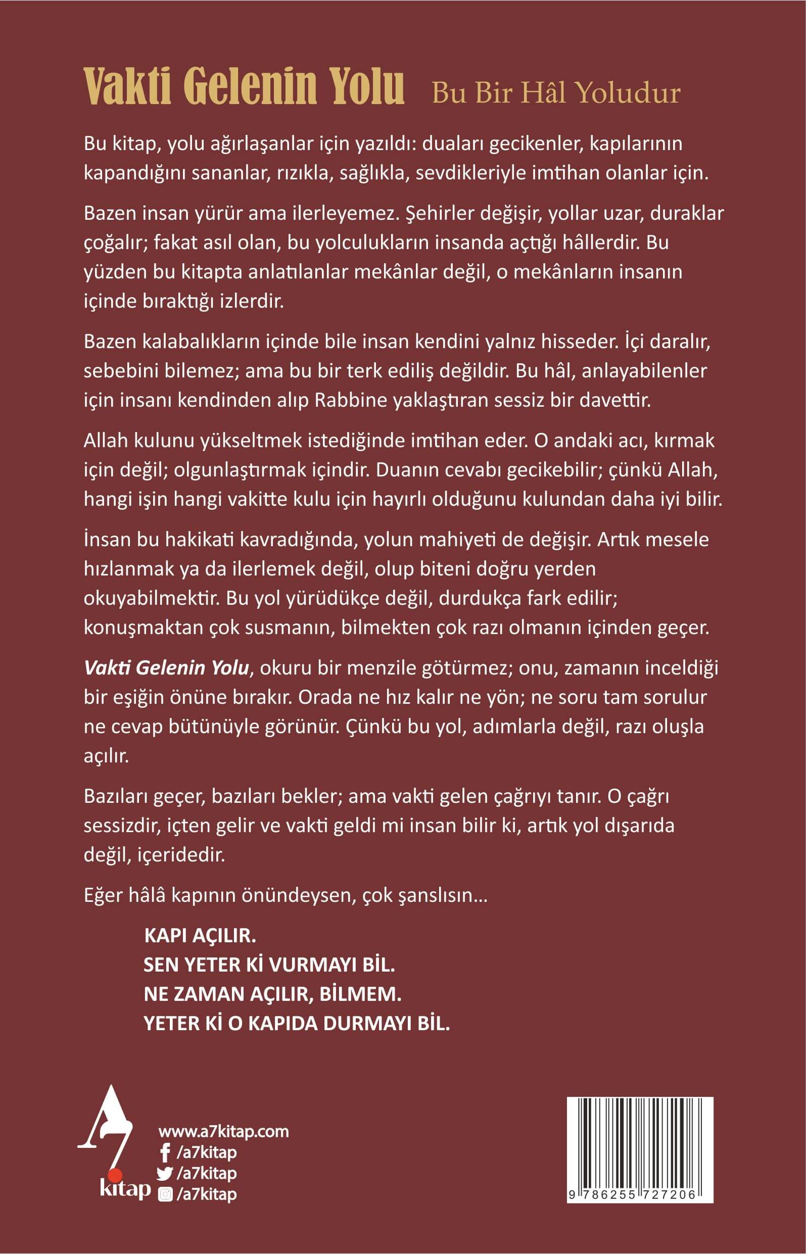 Vakti Gelenin Yolu - Hacer Özlem Çiçek arka